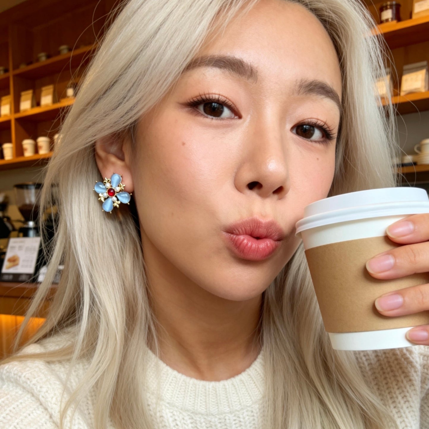 Blue Cat Eye Studs