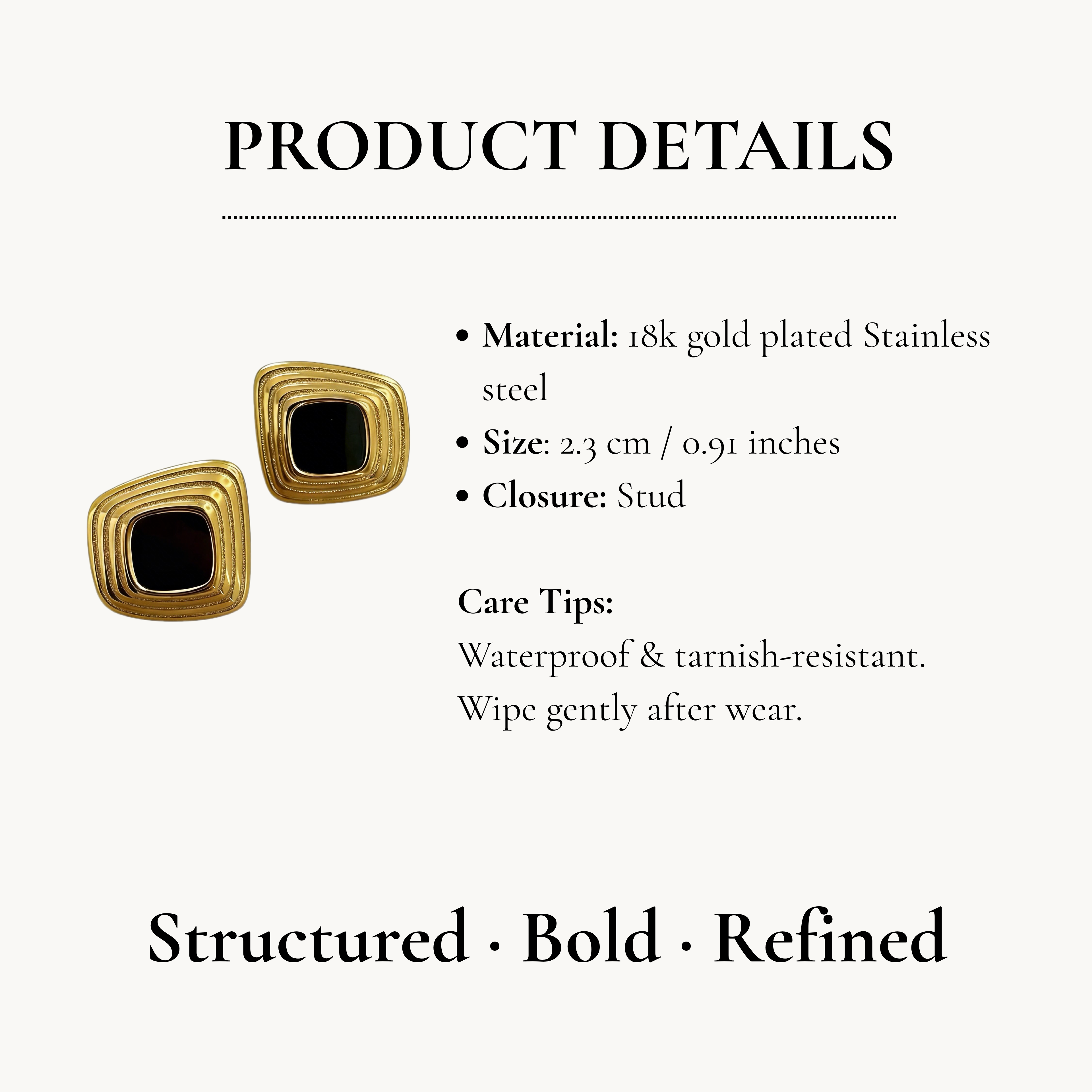 Layered Black Gold Studs