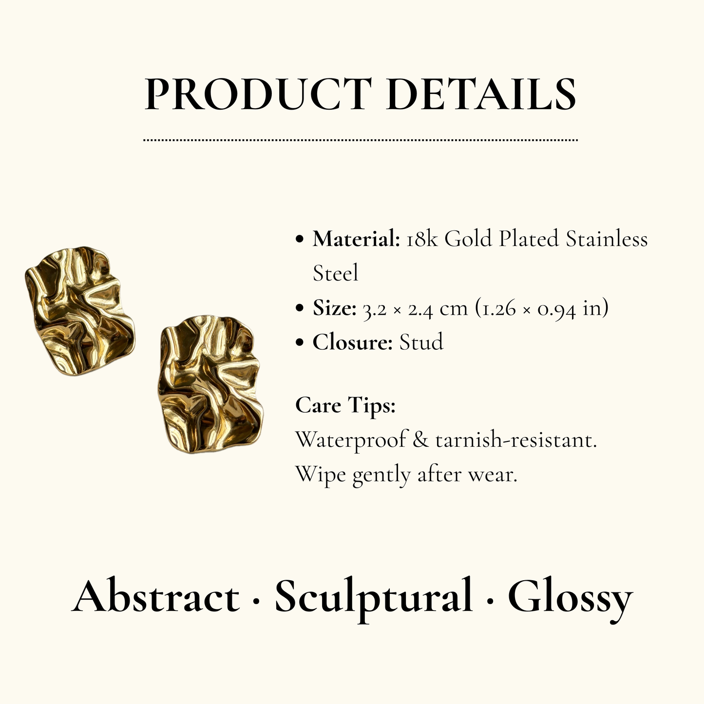 Abstract Texture Stud Earrings