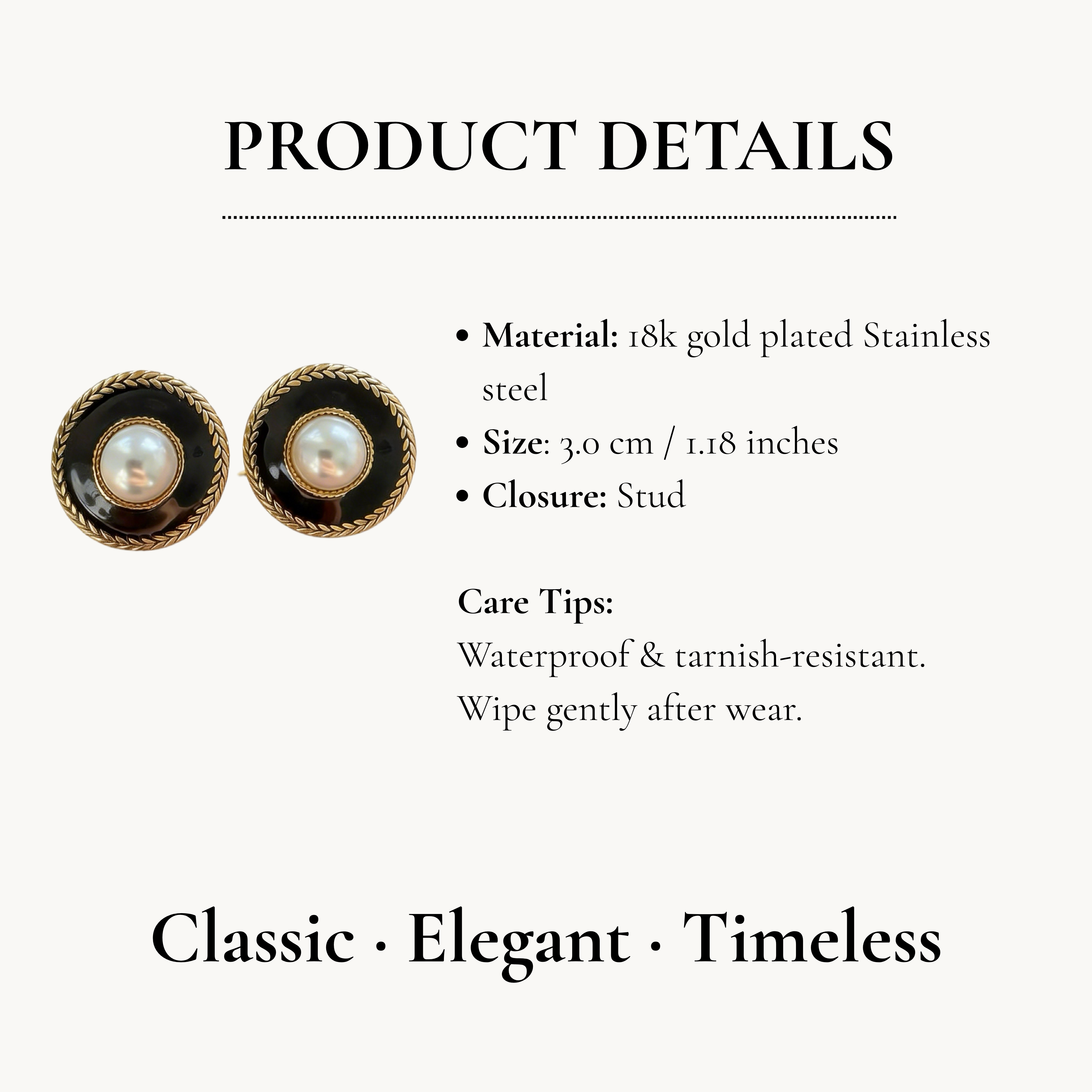 Vintage Black Pearl Earrings