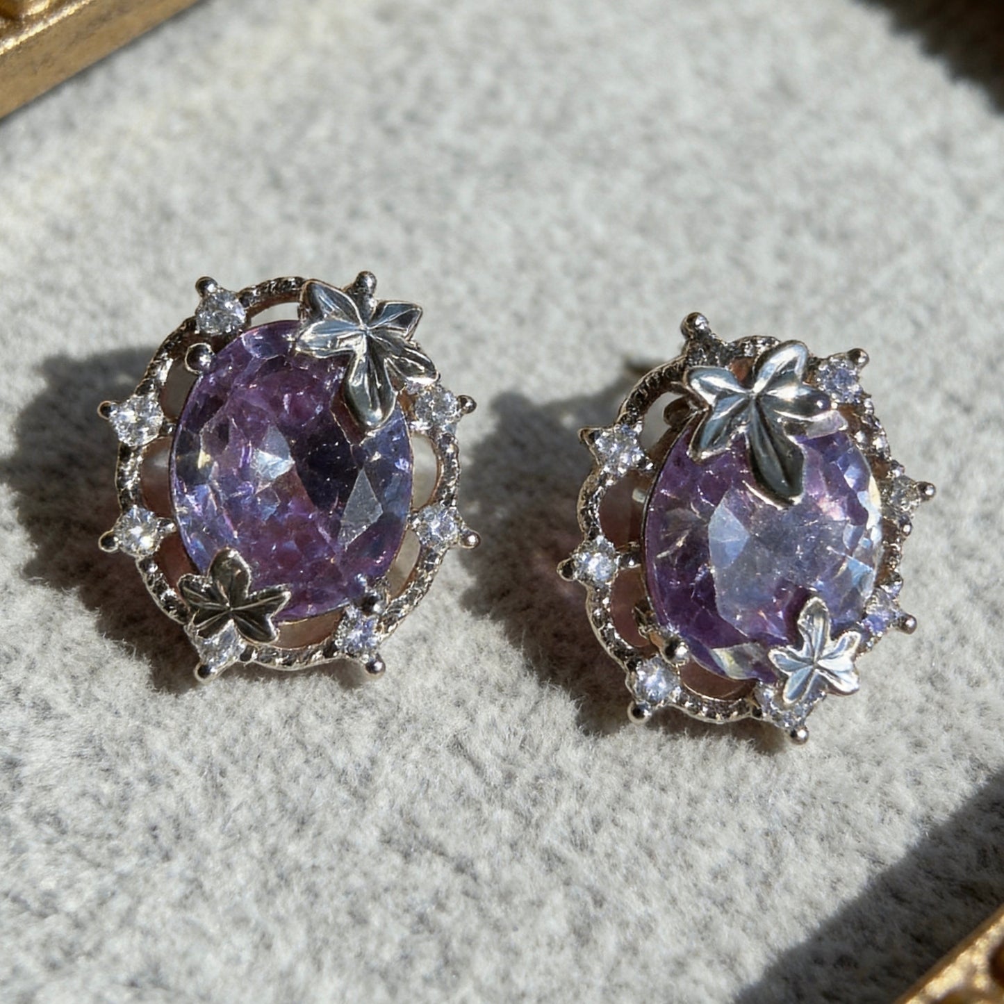 Lavender Crystal Studs