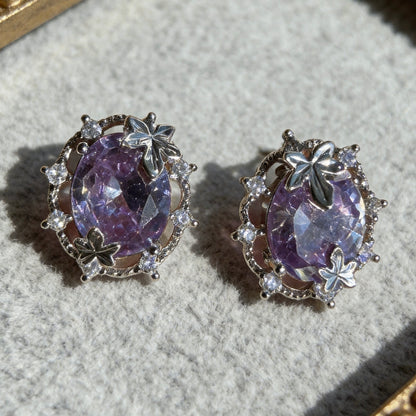 Lavender Crystal Studs