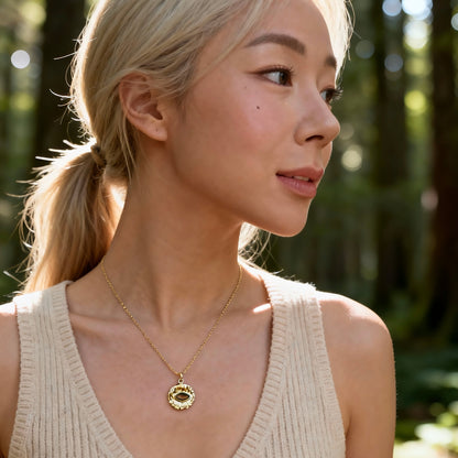 Tiger Eye Gold Pendant Necklace