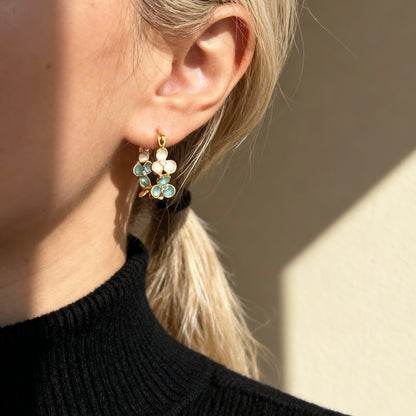 Floral Enamel Hoop Earrings