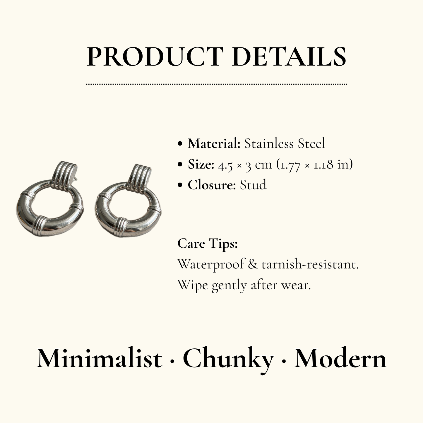 Modern Hoop Drop Earrings