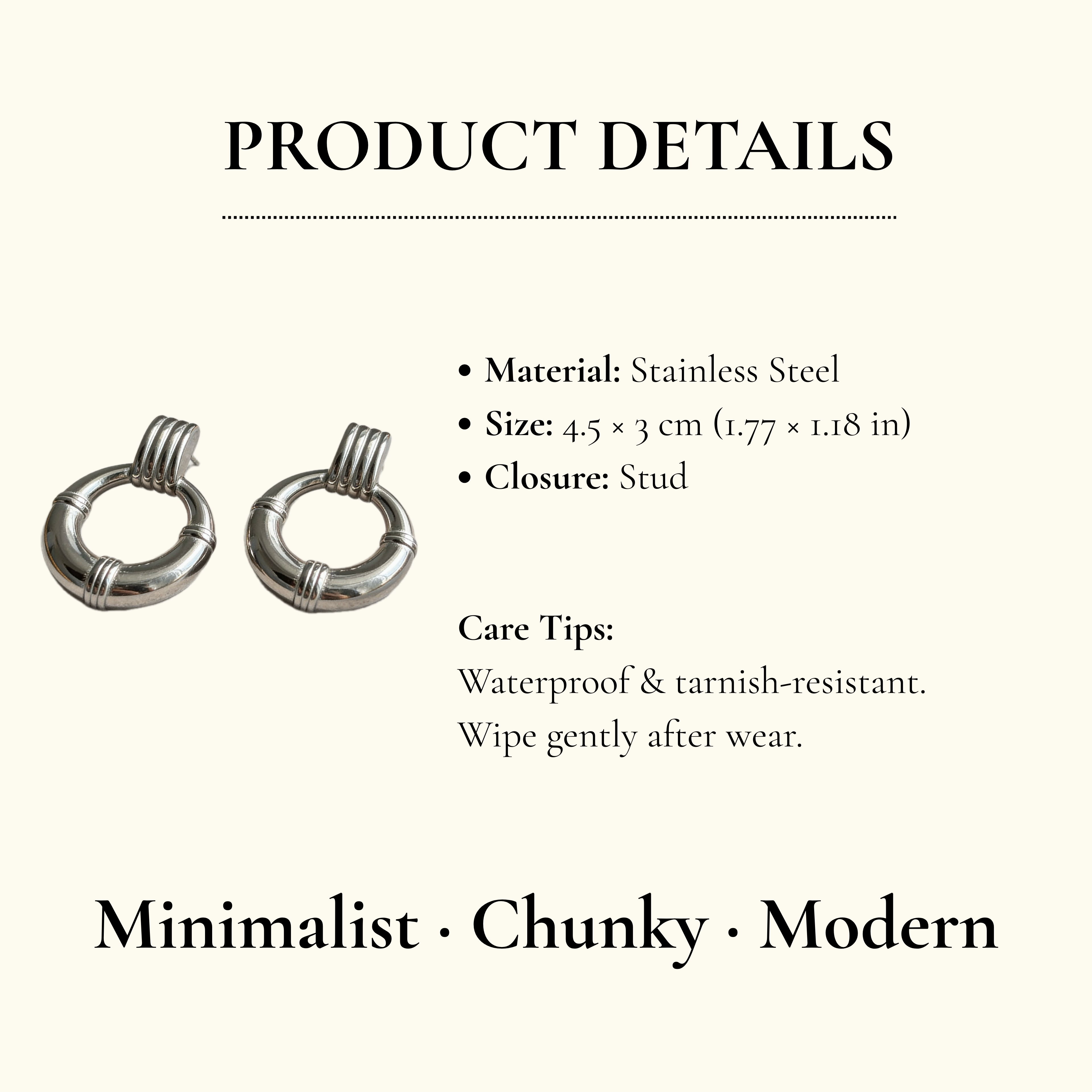 Modern Hoop Drop Earrings