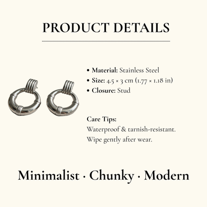 Modern Hoop Drop Earrings