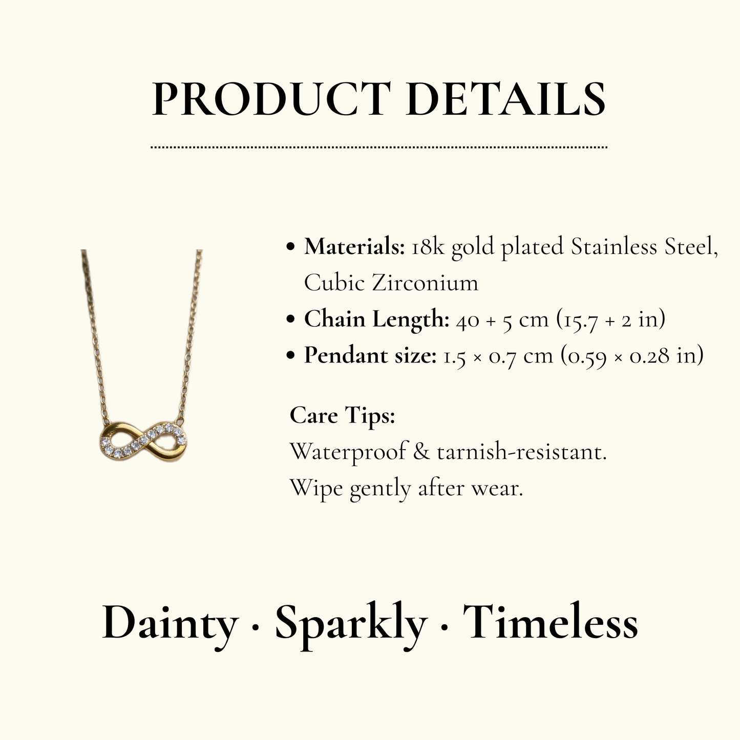 Crystal Infinity Symbol Necklace