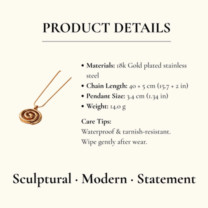 Gold Spiral Pendant Necklace