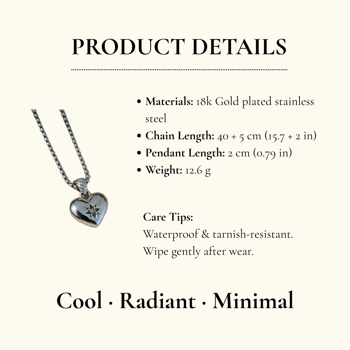 Silver Crystal Heart Pendant Necklace