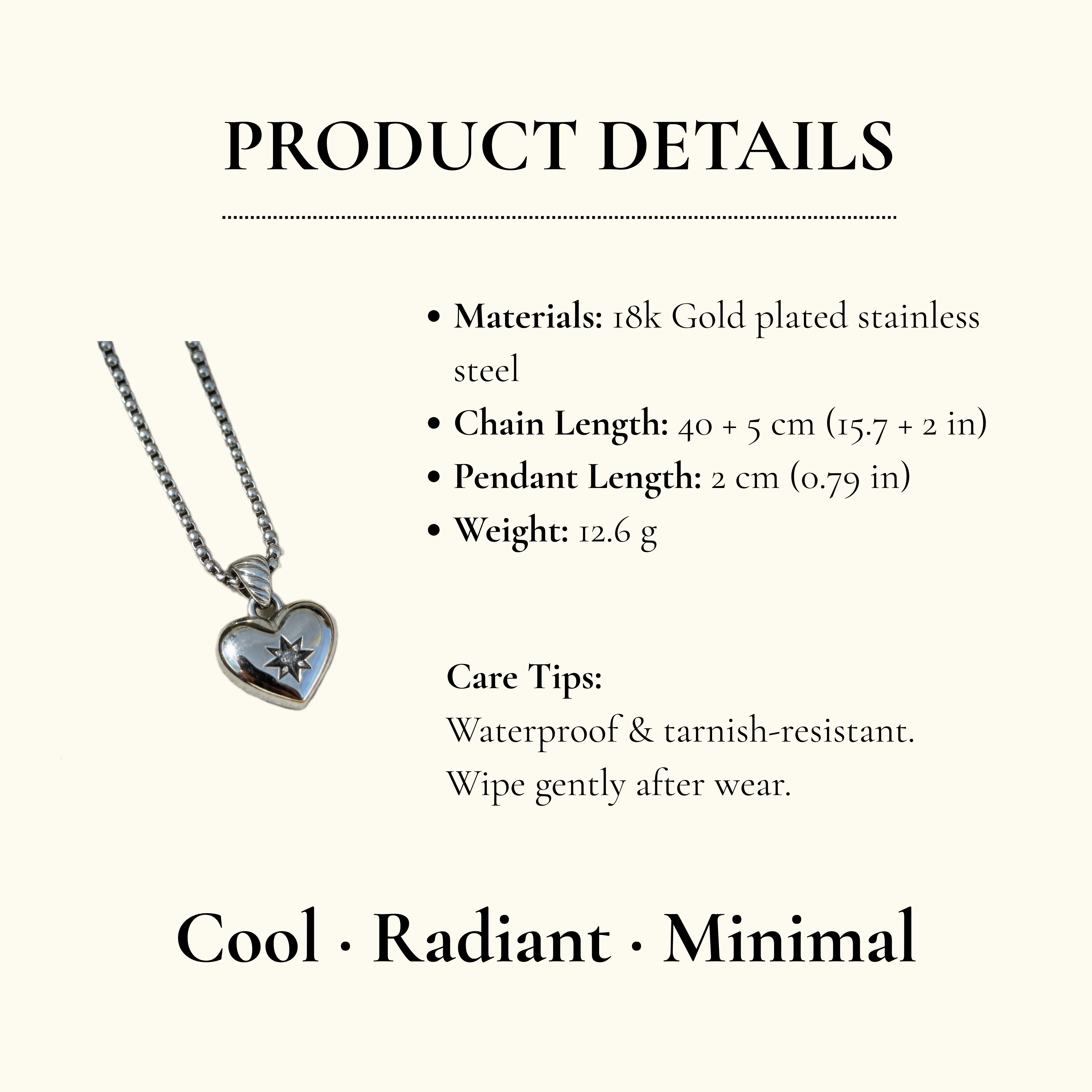 Silver Crystal Heart Pendant Necklace