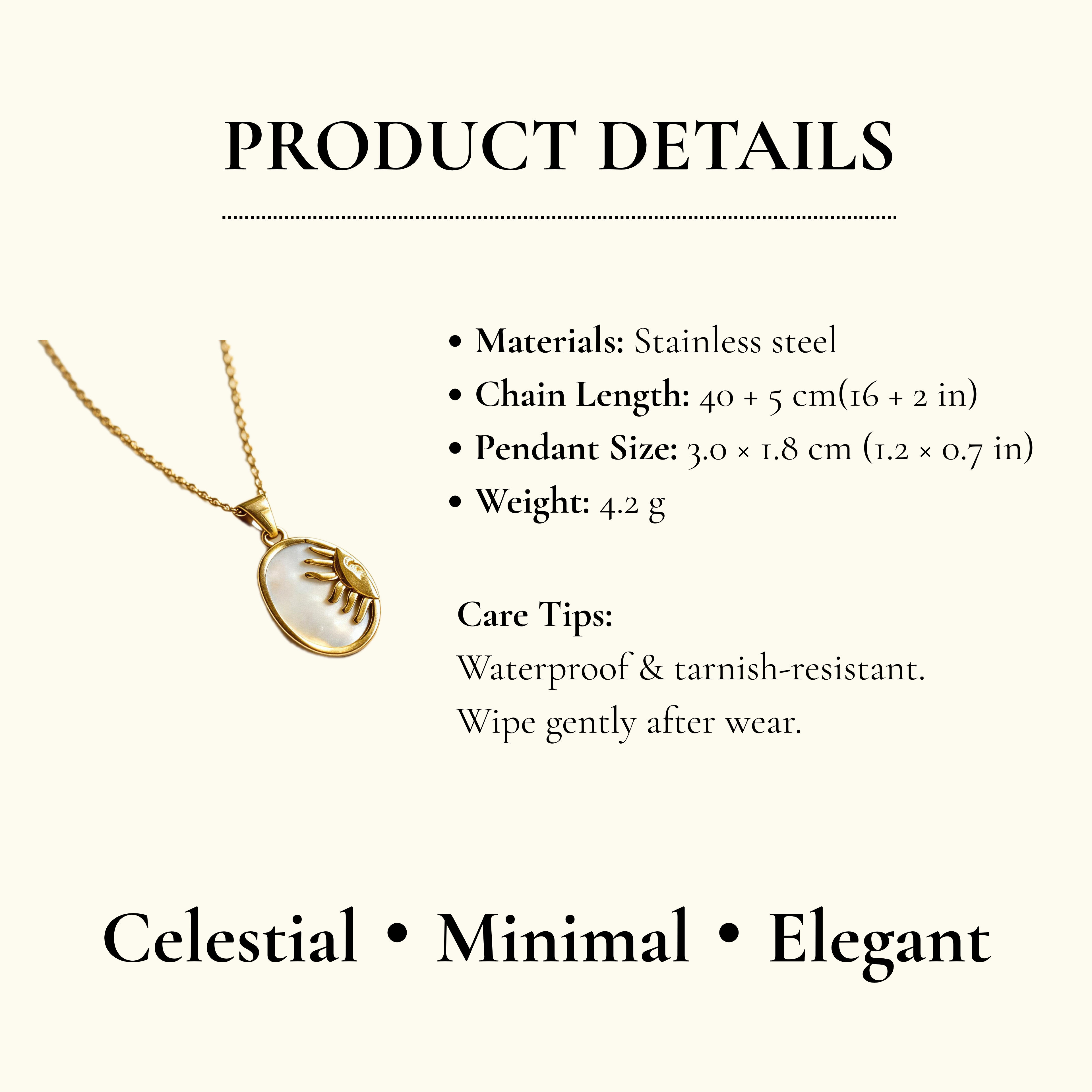 Solar Eye Mother-of-Pearl Pendant Necklace