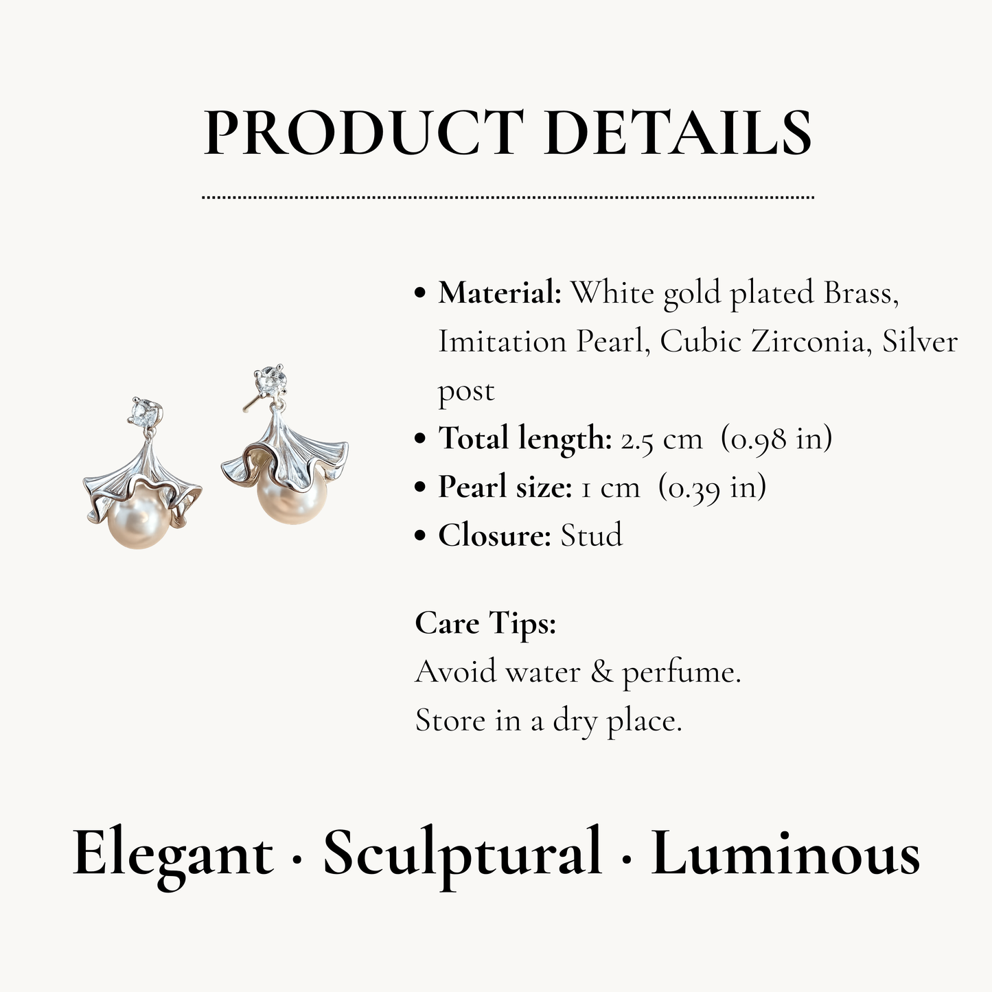 Ballet Skirt Pearl Drop Earrings