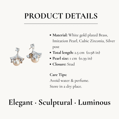 Ballet Skirt Pearl Drop Earrings