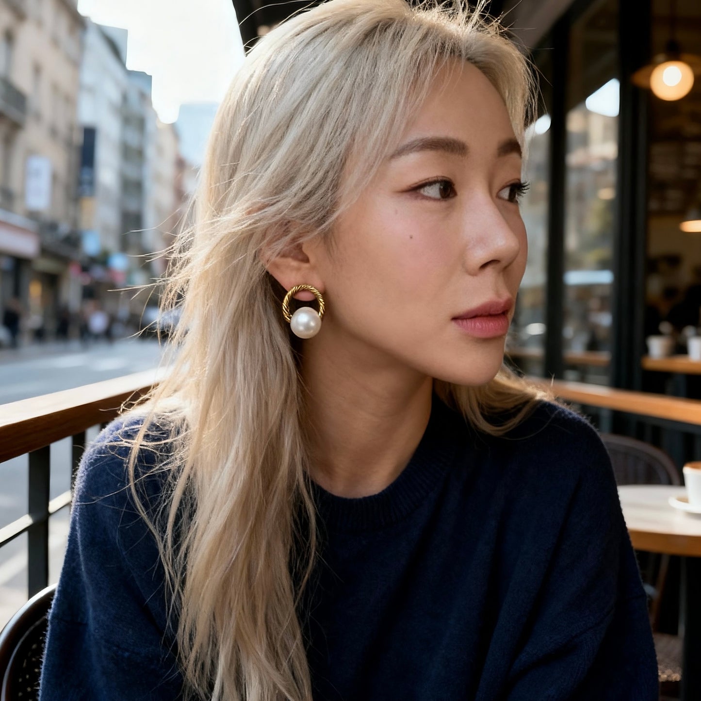 Vintage Twisted Gold Pearl Studs