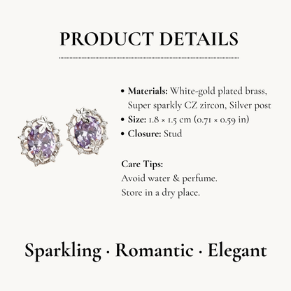 Lavender Crystal Studs