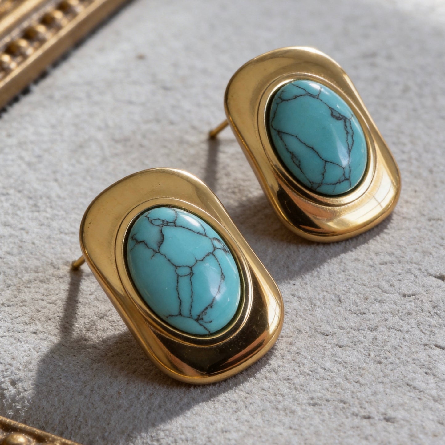 Vintage Turquoise Stud Earrings