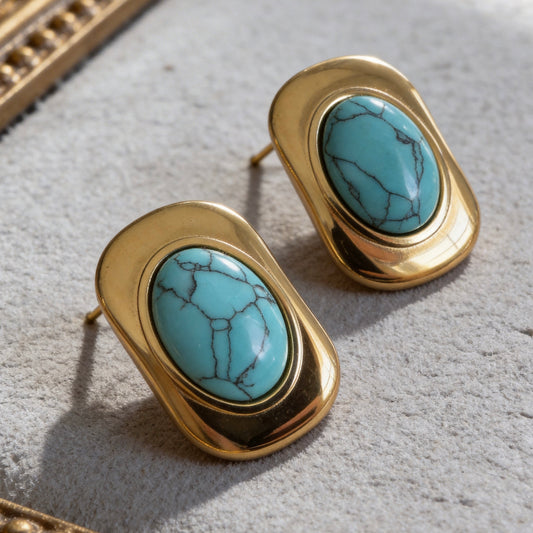 Vintage Turquoise Stud Earrings