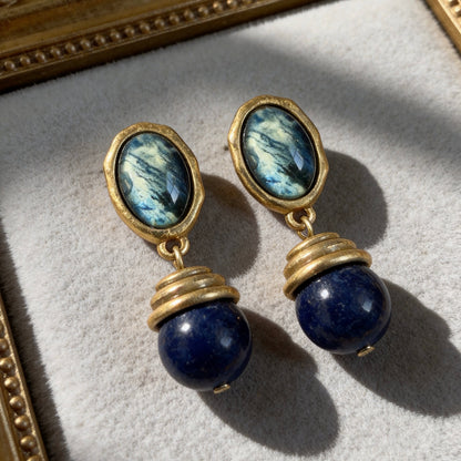 Vintage Lapis Lazuli Drop Earrings