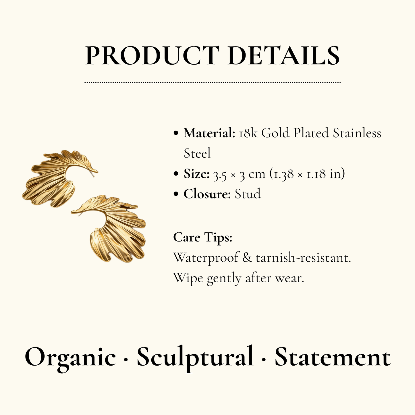 Golden Wing Statement Drop Earrings