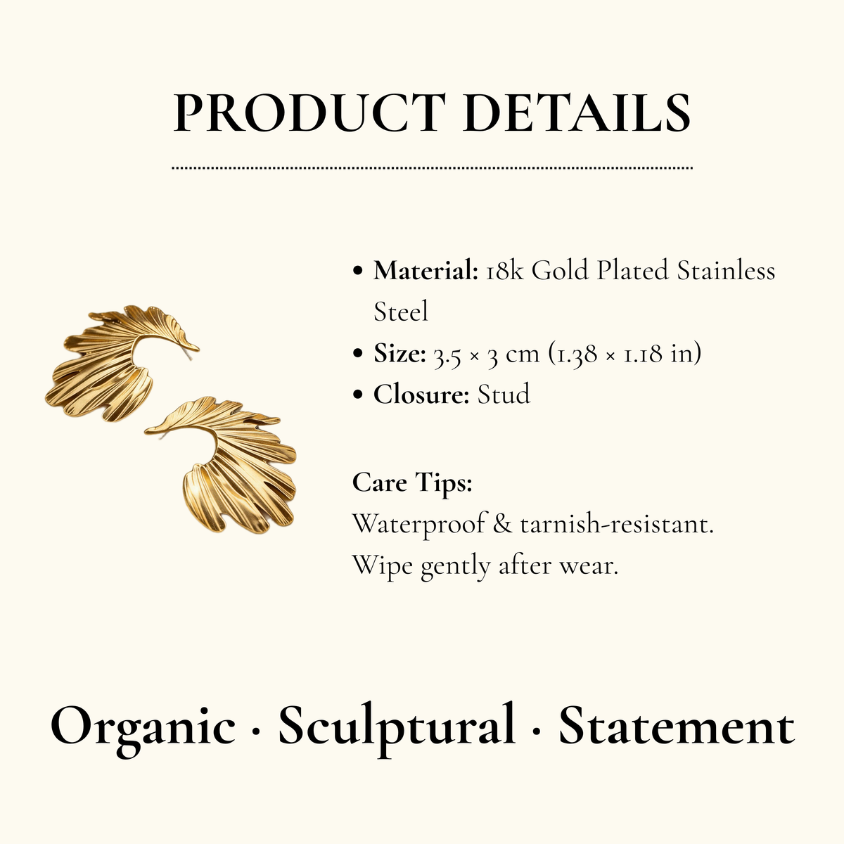 Golden Wing Statement Drop Earrings