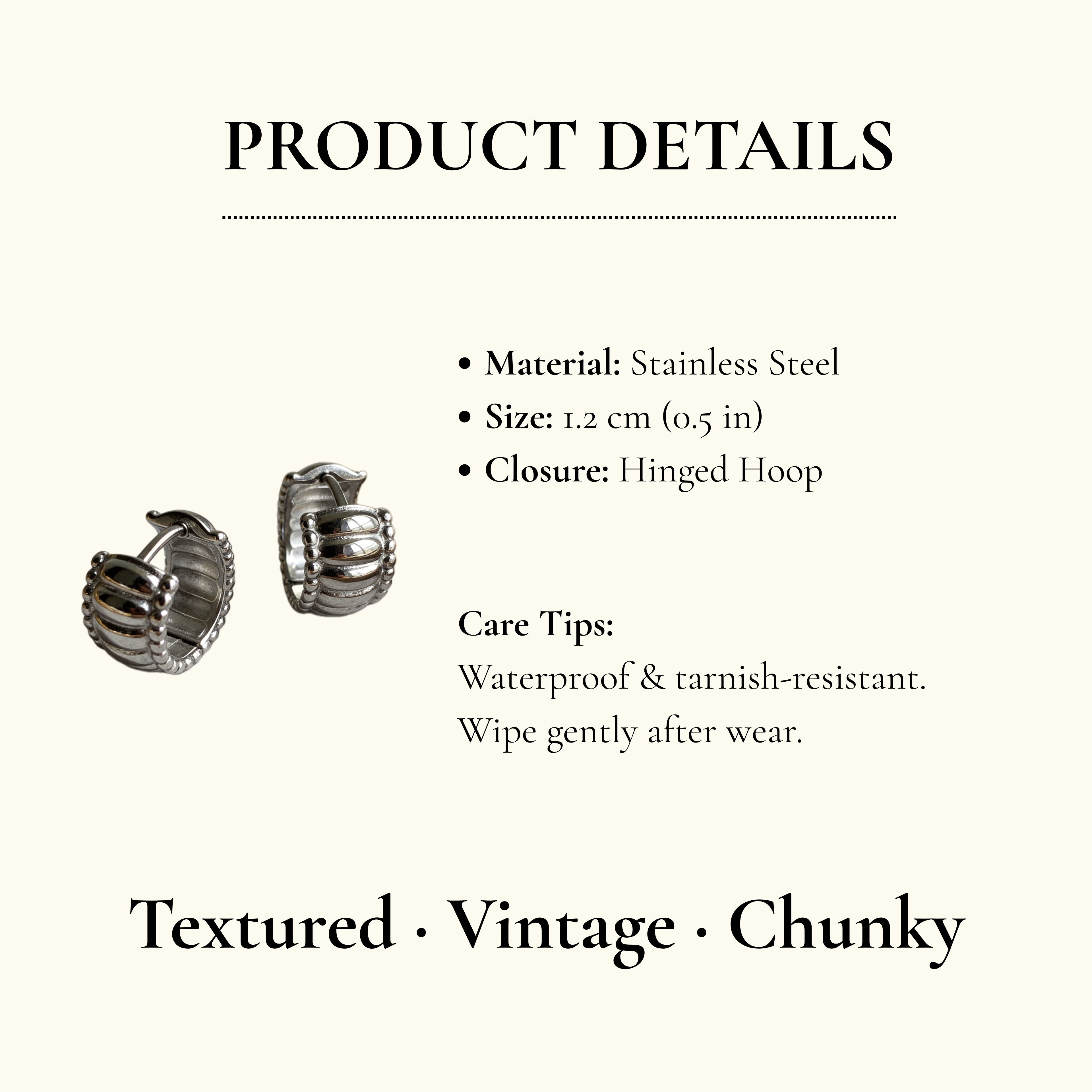 Sculptural Ribbed Hoop Earrings