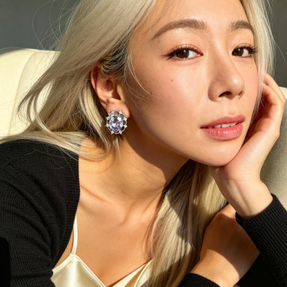 Lavender Crystal Studs