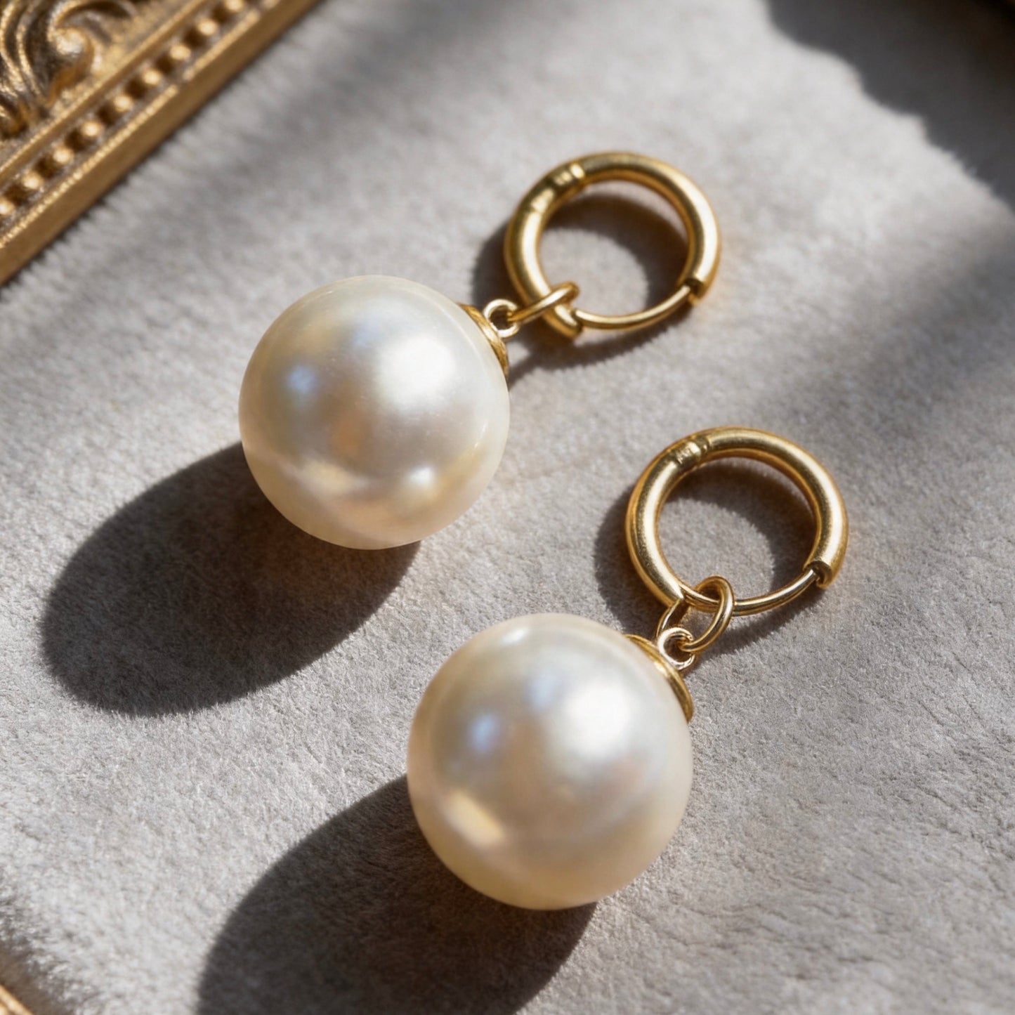 Matte Gold Pearl Drop Earrings