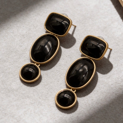 Black Onyx Drop Earrings