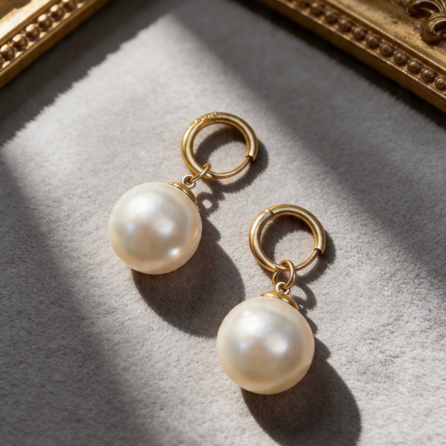 Matte Gold Pearl Drop Earrings