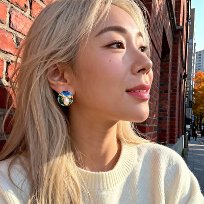 Artistic Mixed Pearl Round Earrings