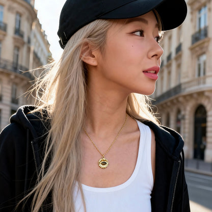 Tiger Eye Gold Pendant Necklace