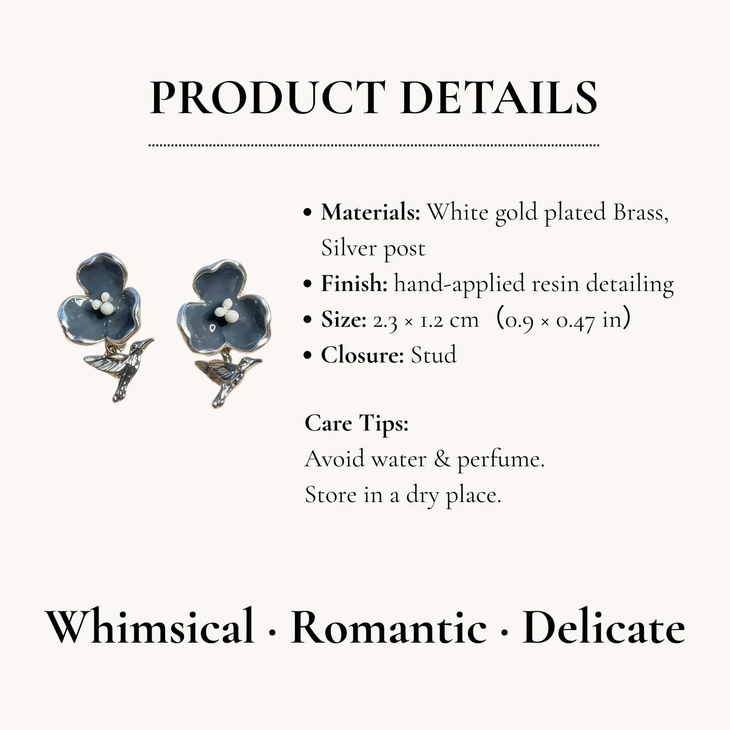 Floral Bird Studs