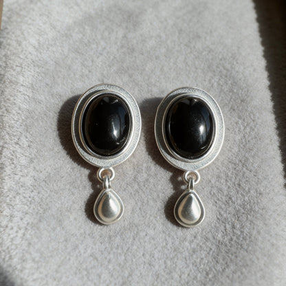 Black Agate Drop Earrings