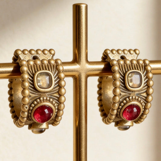 Antique Gold Wide Hoops