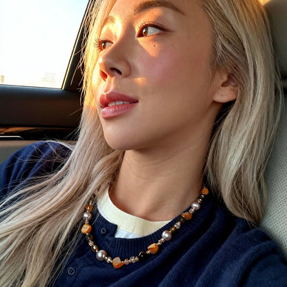 Golden Mixed Stones Necklace