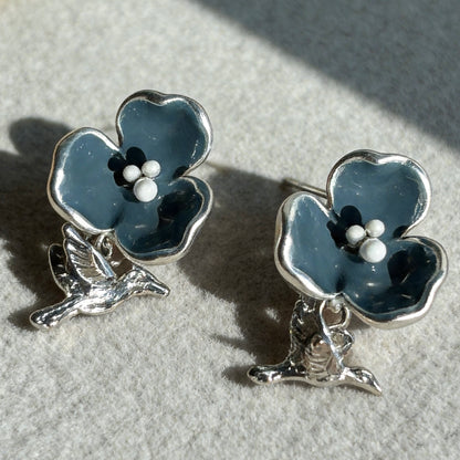 Floral Bird Studs