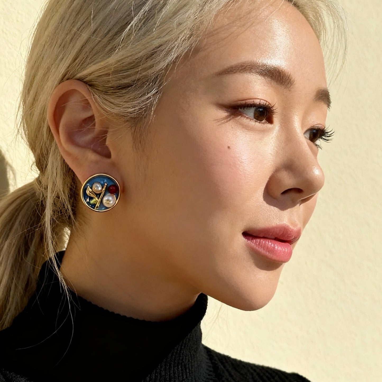 Artistic Floral Mixed Gem Earrings