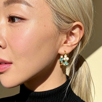 Floral Enamel Hoop Earrings