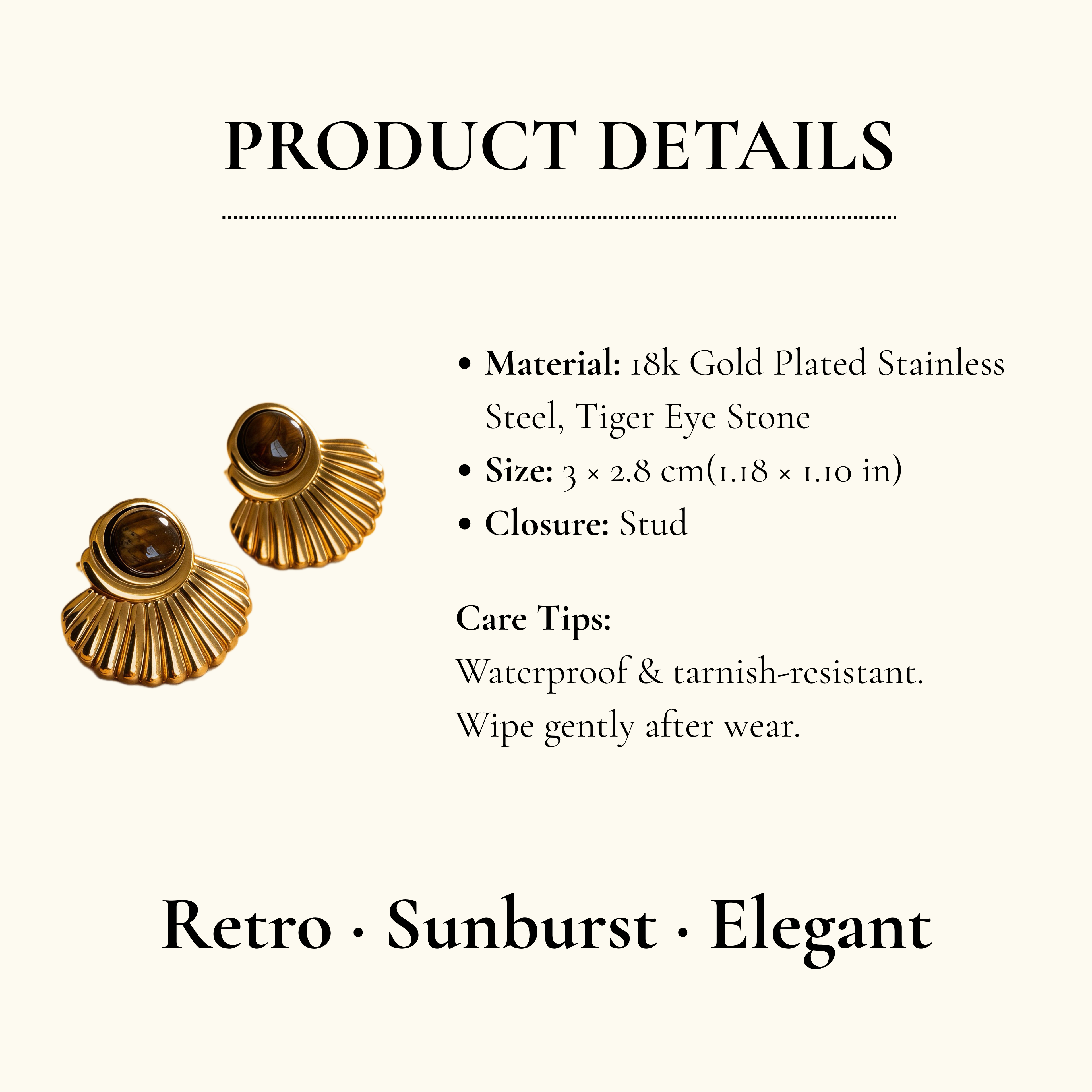 Tiger Eye Fan Earrings