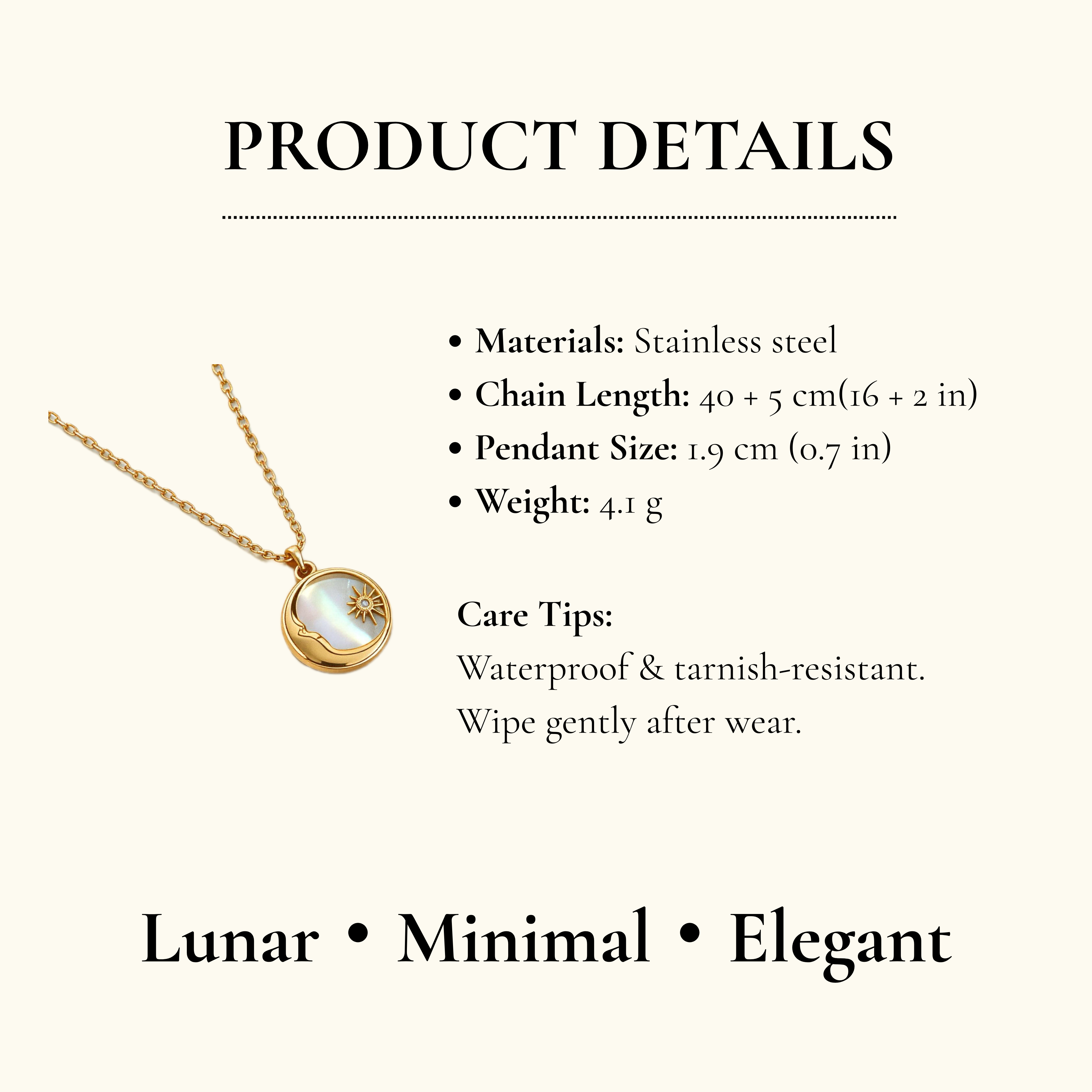 Sun & Moon Mother-of-Pearl Pendant Necklace