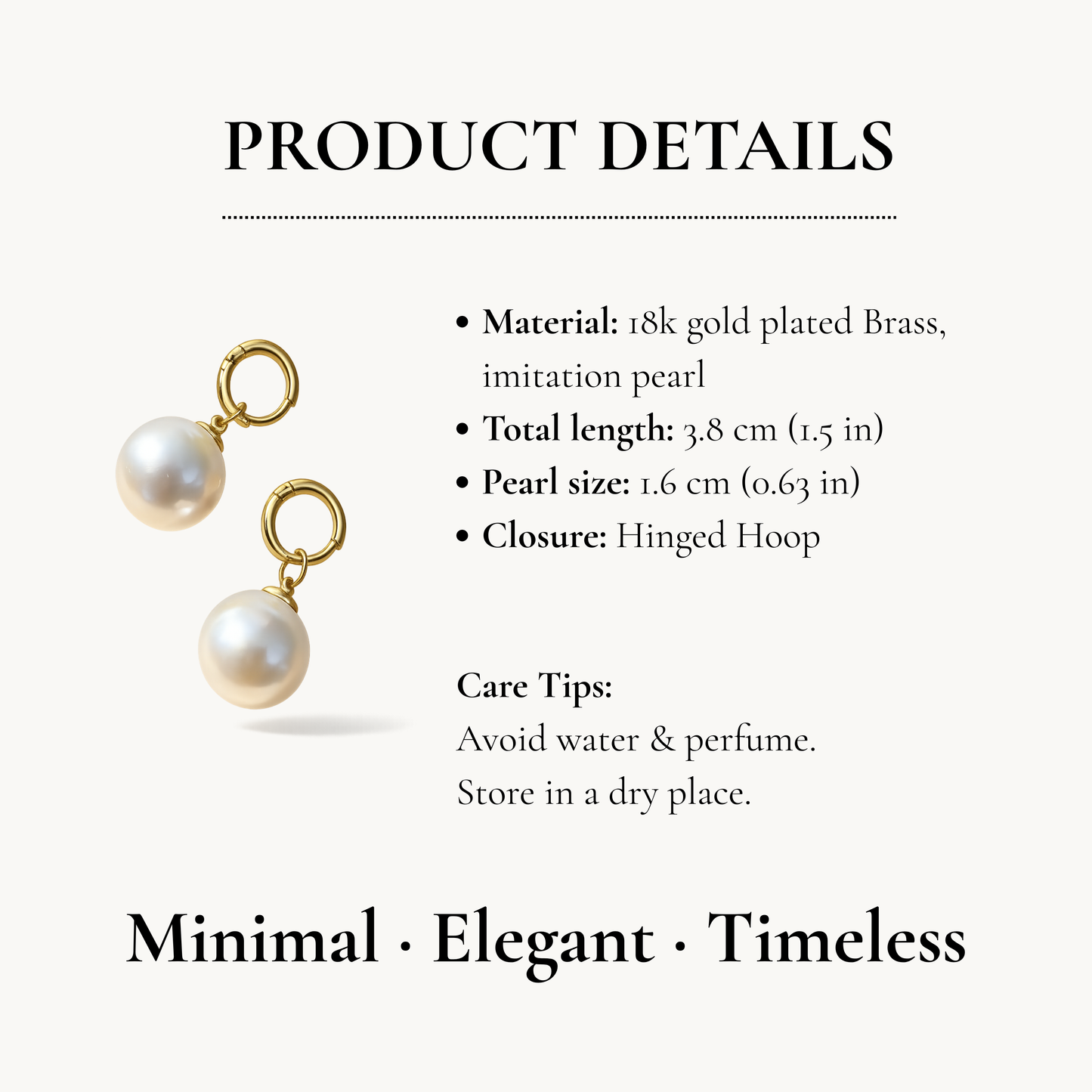 Matte Gold Pearl Drop Earrings