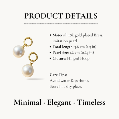 Matte Gold Pearl Drop Earrings