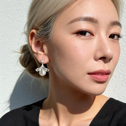 Ballet Skirt Pearl Drop Earrings
