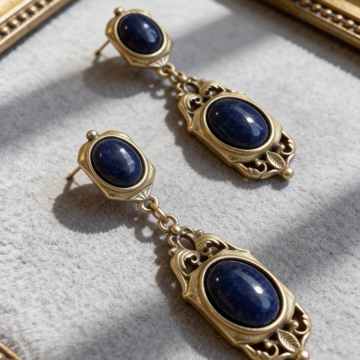 Lapis Lazuli Baroque Drop Earrings