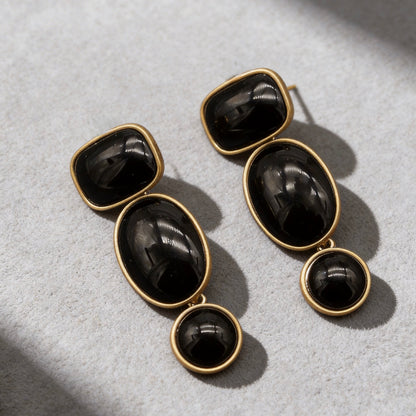 Black Onyx Drop Earrings