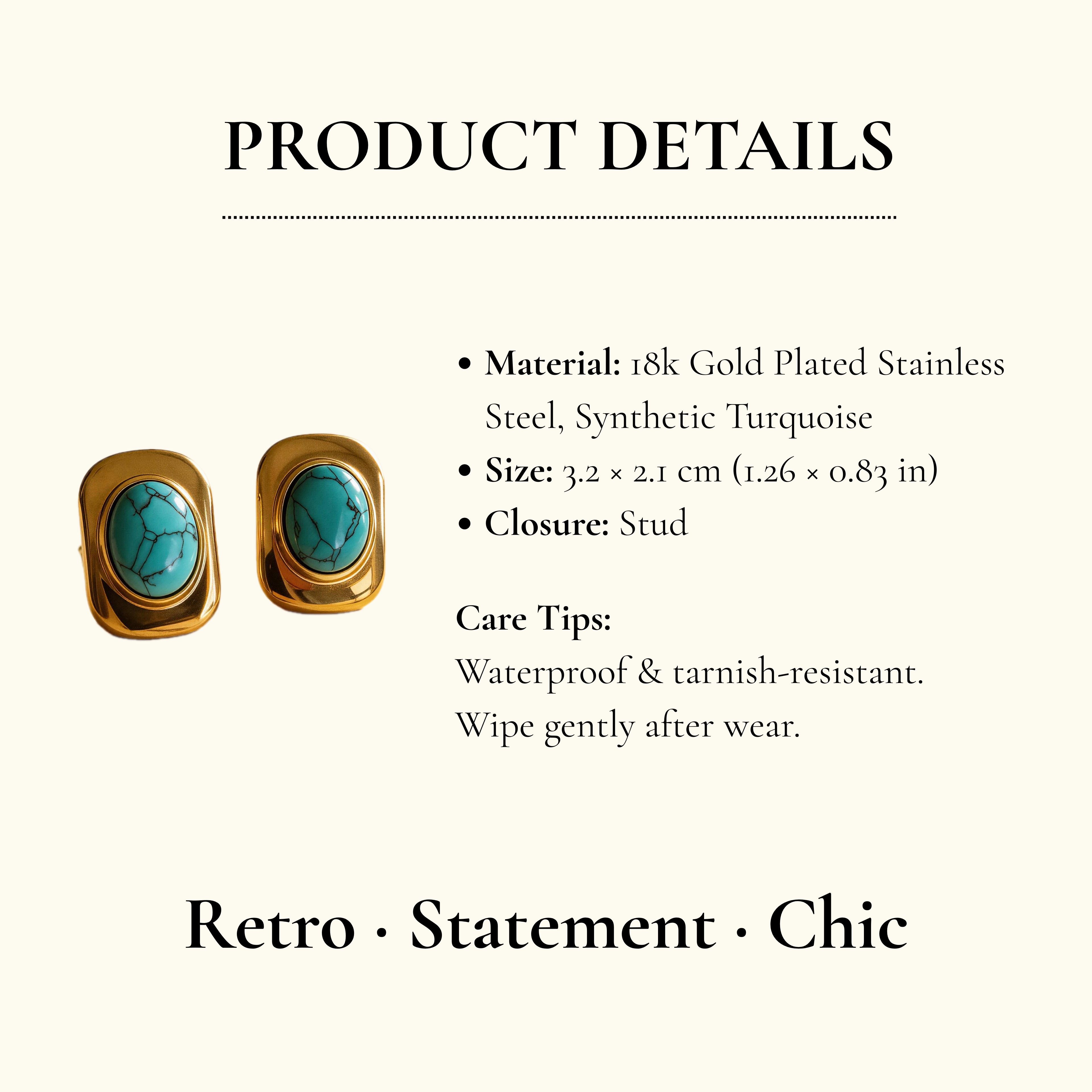 Vintage Turquoise Stud Earrings
