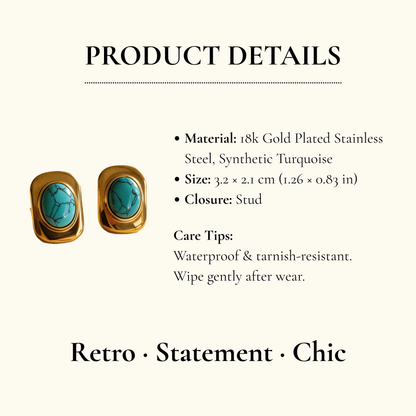 Vintage Turquoise Stud Earrings