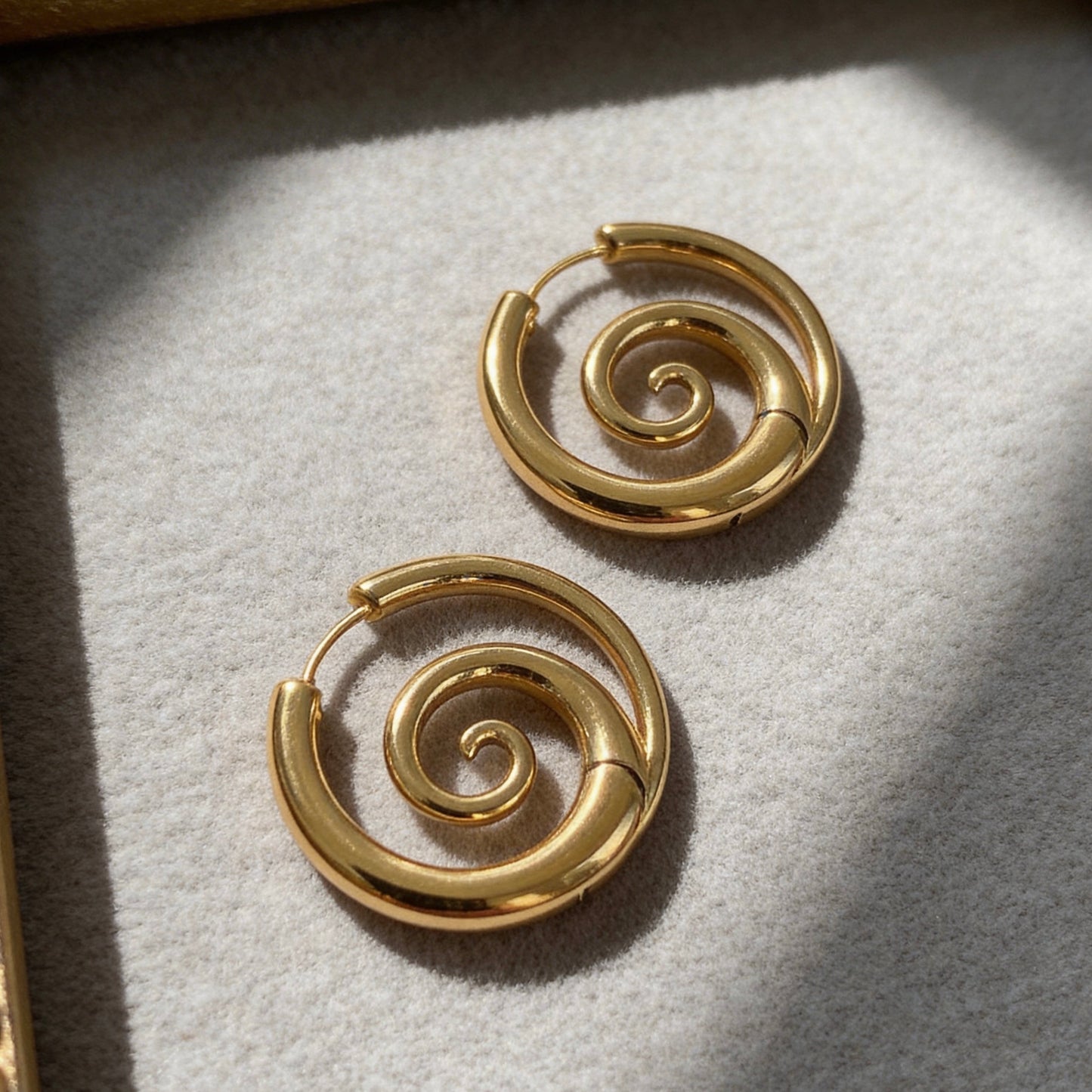 Gold Swirl Hoop Earrings