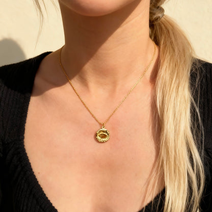 Tiger Eye Gold Pendant Necklace